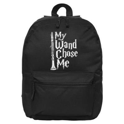 My Wand Chose Me Clarinet Player Clarinetist Music Lover 16 in Basic Backpack