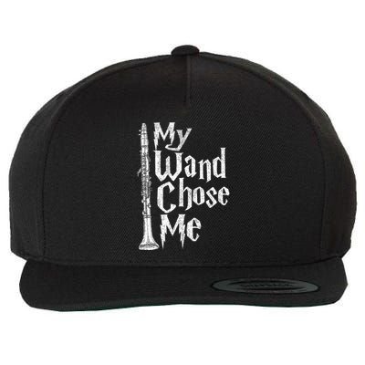 My Wand Chose Me Clarinet Player Clarinetist Music Lover Wool Snapback Cap