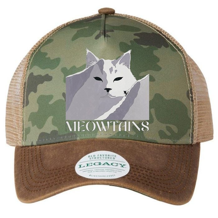 Meowtains Winter Cat Art Snow Skiing On Cat Mountain Legacy Tie Dye Trucker Hat