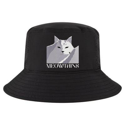 Meowtains Winter Cat Art Snow Skiing On Cat Mountain Cool Comfort Performance Bucket Hat
