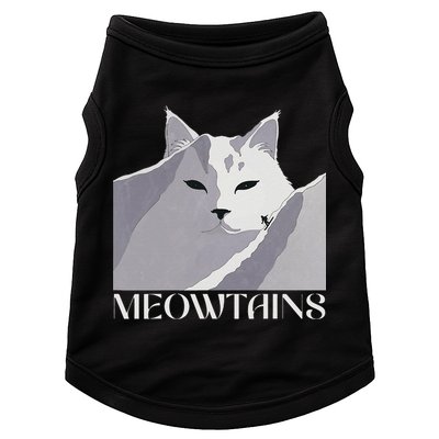 Meowtains Winter Cat Art Snow Skiing On Cat Mountain Doggie Tank