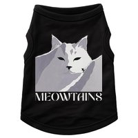 Meowtains Winter Cat Art Snow Skiing On Cat Mountain Doggie Tank