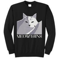 Meowtains Winter Cat Art Snow Skiing On Cat Mountain Sweatshirt