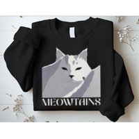 Meowtains Winter Cat Art Snow Skiing On Cat Mountain Sweatshirt