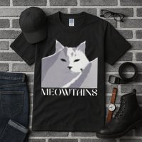 Meowtains Winter Cat Art Snow Skiing On Cat Mountain Tall T-Shirt