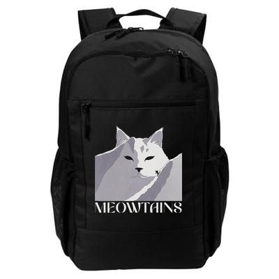 Meowtains Winter Cat Art Snow Skiing On Cat Mountain Backpack