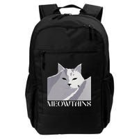 Meowtains Winter Cat Art Snow Skiing On Cat Mountain Backpack