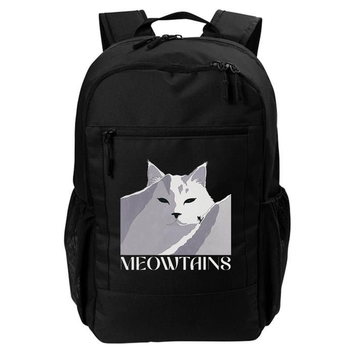 Meowtains Winter Cat Art Snow Skiing On Cat Mountain Backpack