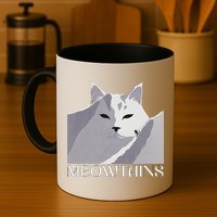 Meowtains Winter Cat Art Snow Skiing On Cat Mountain Mug