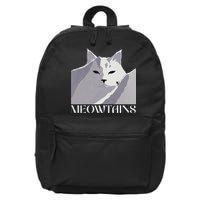 Meowtains Winter Cat Art Snow Skiing On Cat Mountain 16 in Basic Backpack