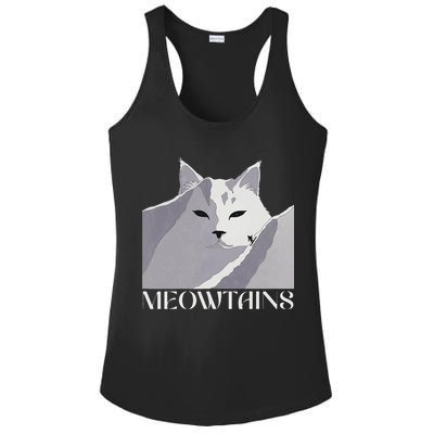 Meowtains Winter Cat Art Snow Skiing On Cat Mountain Ladies PosiCharge Competitor Racerback Tank