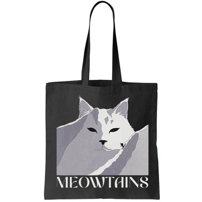 Meowtains Winter Cat Art Snow Skiing On Cat Mountain Bag