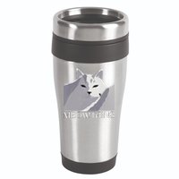 Meowtains Winter Cat Art Snow Skiing On Cat Mountain 16oz Travel Tumbler
