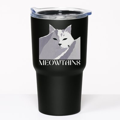 Meowtains Winter Cat Art Snow Skiing On Cat Mountain Tumbler
