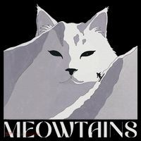 Meowtains Winter Cat Art Snow Skiing On Cat Mountain Poster