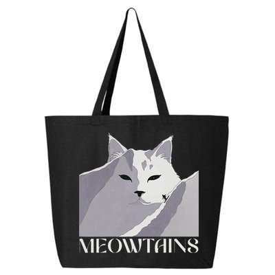 Meowtains Winter Cat Art Snow Skiing On Cat Mountain 25L Jumbo Tote