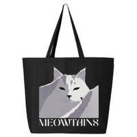 Meowtains Winter Cat Art Snow Skiing On Cat Mountain 25L Jumbo Tote