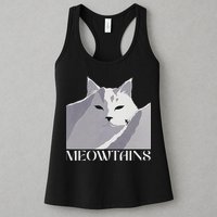 Meowtains Winter Cat Art Snow Skiing On Cat Mountain Womens Tank Top