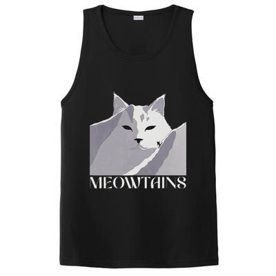 Meowtains Winter Cat Art Snow Skiing On Cat Mountain PosiCharge Competitor Tank
