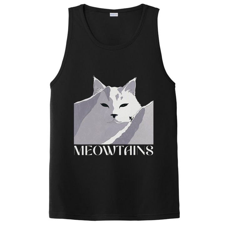 Meowtains Winter Cat Art Snow Skiing On Cat Mountain PosiCharge Competitor Tank