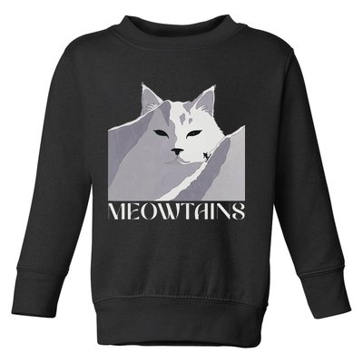 Meowtains Winter Cat Art Snow Skiing On Cat Mountain Toddler Sweatshirt