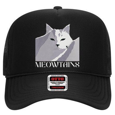 Meowtains Winter Cat Art Snow Skiing On Cat Mountain Trucker Hat