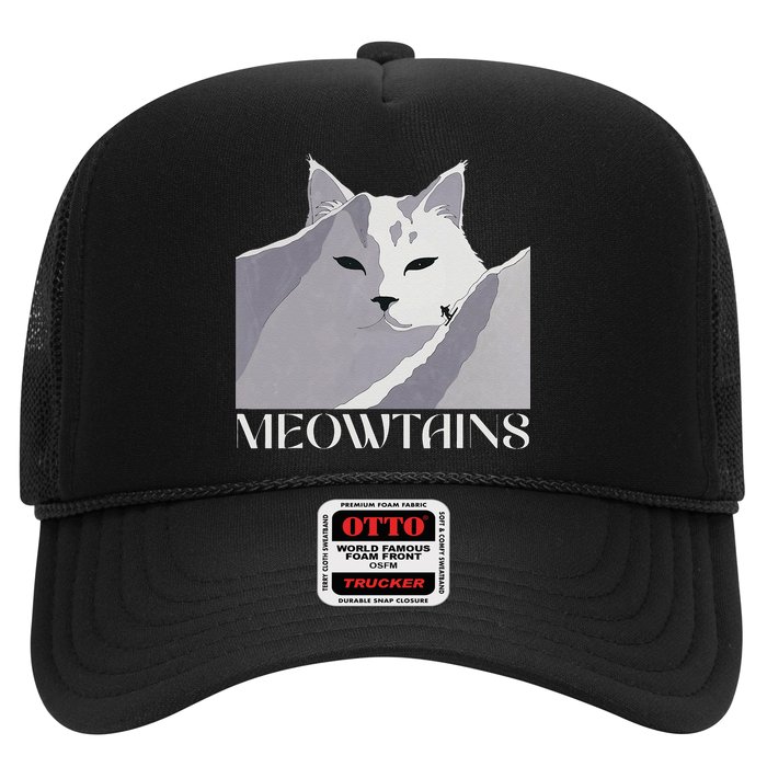 Meowtains Winter Cat Art Snow Skiing On Cat Mountain Trucker Hat