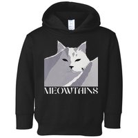 Meowtains Winter Cat Art Snow Skiing On Cat Mountain Toddler Hoodie