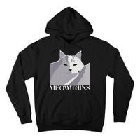 Meowtains Winter Cat Art Snow Skiing On Cat Mountain Tall Hoodie