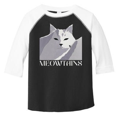 Meowtains Winter Cat Art Snow Skiing On Cat Mountain Toddler Fine Jersey T-Shirt