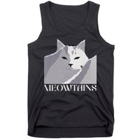 Meowtains Winter Cat Art Snow Skiing On Cat Mountain Tank Top