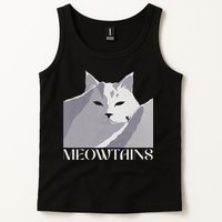Meowtains Winter Cat Art Snow Skiing On Cat Mountain Tank Top