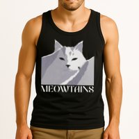 Meowtains Winter Cat Art Snow Skiing On Cat Mountain Tank Top