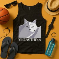 Meowtains Winter Cat Art Snow Skiing On Cat Mountain Tank Top