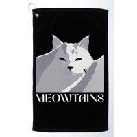 Meowtains Winter Cat Art Snow Skiing On Cat Mountain Golf Towel