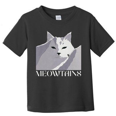 Meowtains Winter Cat Art Snow Skiing On Cat Mountain Toddler T-Shirt