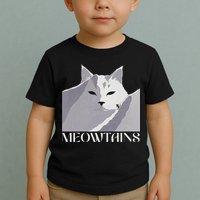 Meowtains Winter Cat Art Snow Skiing On Cat Mountain Toddler T-Shirt