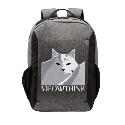 Meowtains Winter Cat Art Snow Skiing On Cat Mountain Vector Backpack