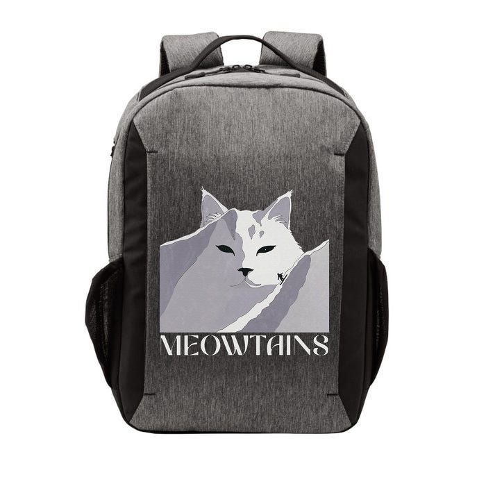 Meowtains Winter Cat Art Snow Skiing On Cat Mountain Vector Backpack