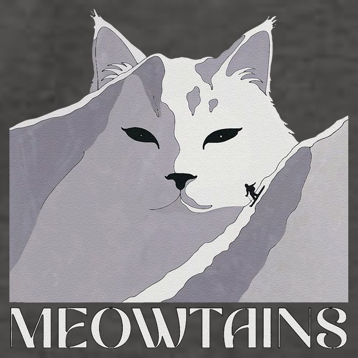 Meowtains Winter Cat Art Snow Skiing On Cat Mountain Vector Backpack