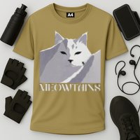 Meowtains Winter Cat Art Snow Skiing On Cat Mountain Performance Shirt