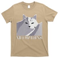 Meowtains Winter Cat Art Snow Skiing On Cat Mountain T-Shirt