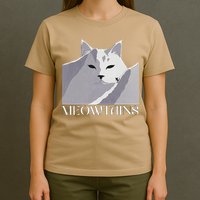 Meowtains Winter Cat Art Snow Skiing On Cat Mountain T-Shirt
