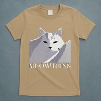Meowtains Winter Cat Art Snow Skiing On Cat Mountain T-Shirt