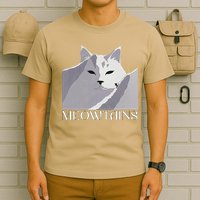 Meowtains Winter Cat Art Snow Skiing On Cat Mountain T-Shirt