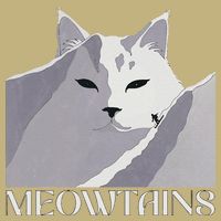 Meowtains Winter Cat Art Snow Skiing On Cat Mountain Button