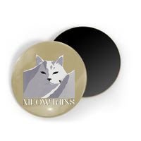 Meowtains Winter Cat Art Snow Skiing On Cat Mountain Magnet