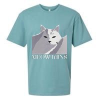 Meowtains Winter Cat Art Snow Skiing On Cat Mountain Sueded Cloud Jersey T-Shirt