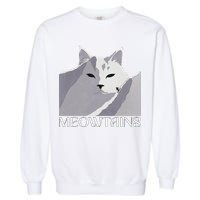 Meowtains Winter Cat Art Snow Skiing On Cat Mountain Garment-Dyed Sweatshirt