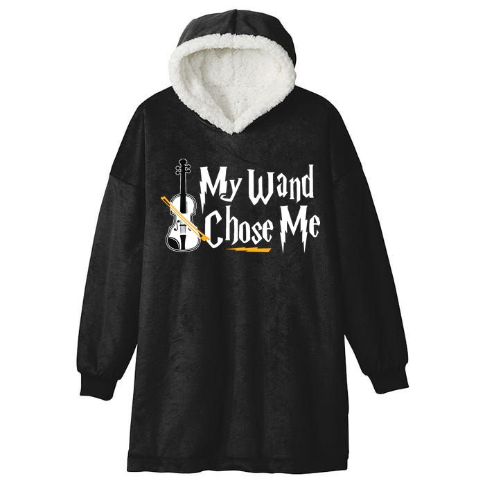 My Wand Chose Me Violin Player Violinist Music Hooded Wearable Blanket